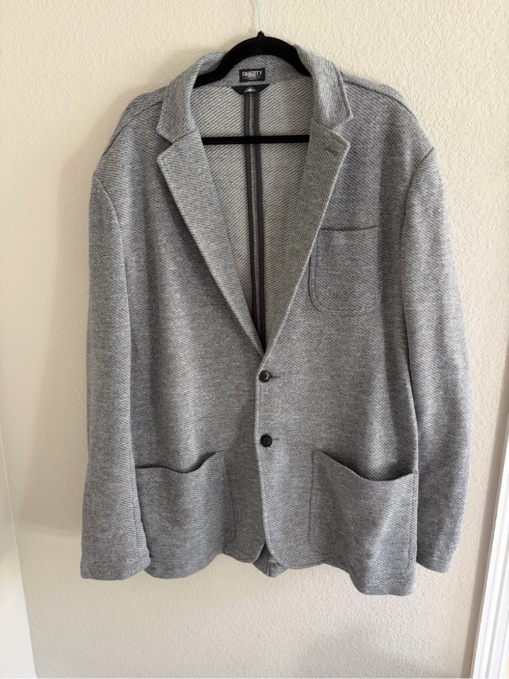 Faherty Grey Textured Inlet Blazer XXL - Picture 2 of 4